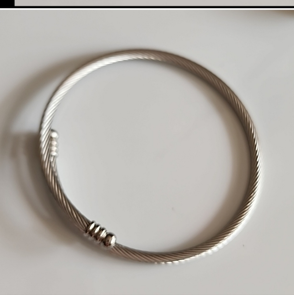 SILVER Charm Bracelet Starter stainless steel  Bracelet FLEX FIT STREACH
